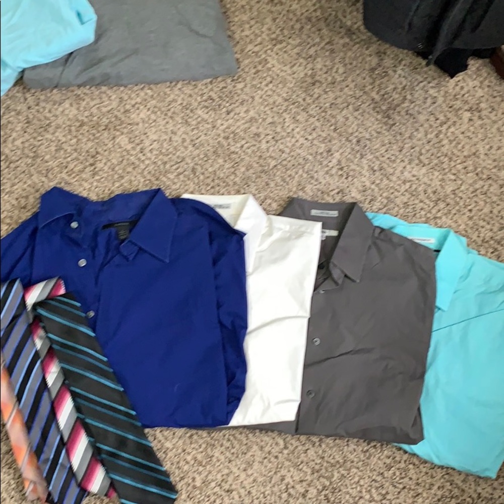 Multiple express long sleeve button ups and ties